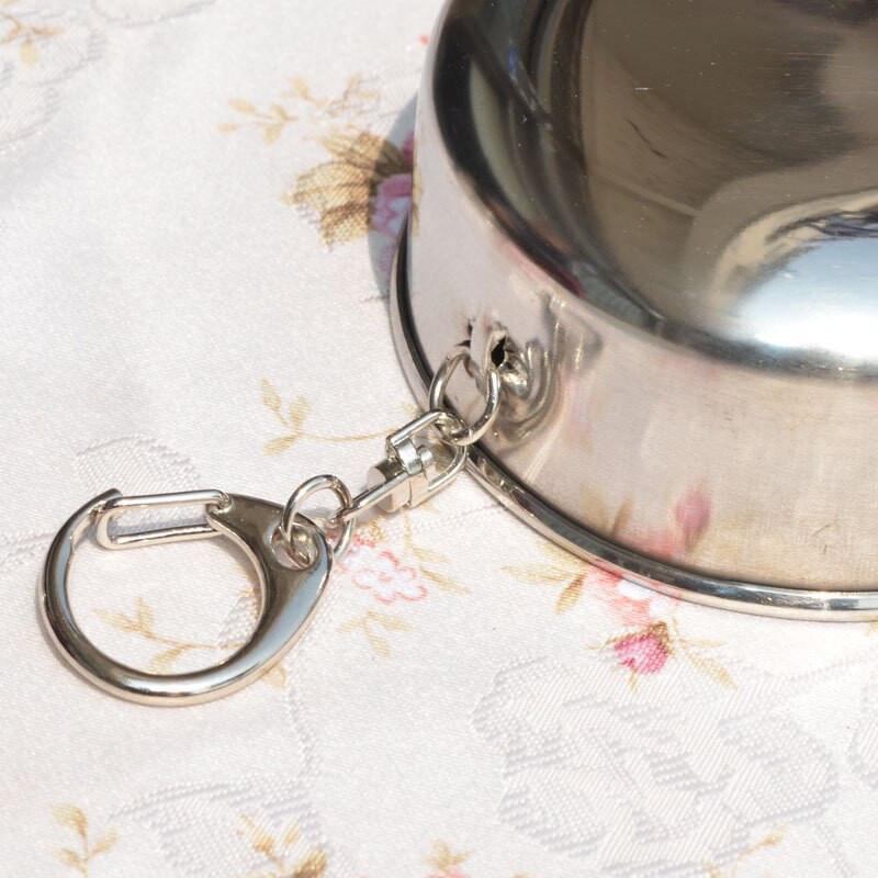 75/140/240 мл Гъвкава сгъваема чаша от неръждаема стомана Ourdoor Travel Къмпинг чаша с ключодържател Преносима сгъваема чаша за напитки