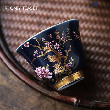 1 Pc Palace Luxury Κεραμικό Φλιτζάνι Τσαγιού Ζωγραφισμένα στο χέρι Λουλούδια Μπολ Χειροποίητο Τσάι Γραβάτα Guanyin Pu\'er Σετ τσαγιού από πορσελάνη για το σπίτι 65ml