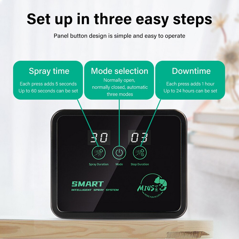 Arulla Ceață inteligentă pentru reptile Atomizor de temporizare pentru grădinărit Nebulizatoare automate electronice Terarii de ceață de apă Umidificator