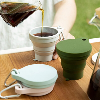 Πτυσσόμενα κύπελλα 150ml BPA FREE Food Grade Water Cup Travel Silicone Retractable Colored Portable Outdoor Travel Coffee Handcup