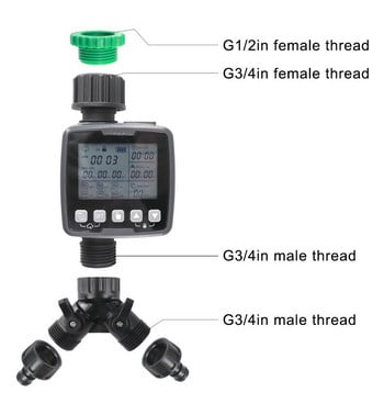 Външна градина Автоматичен таймер за поливане LCD цифров дисплей Интелигентен контролер за напояване Устройство за поливане със сензор за дъжд