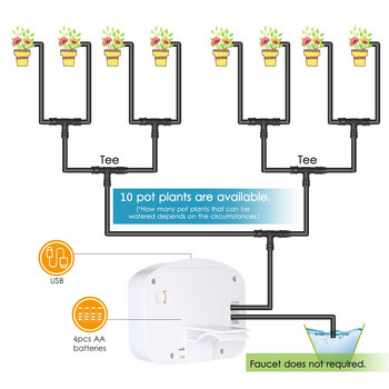 Автоматичен контролер за система за излъчване на капково напояване Захранван от батерия/USB Програмируем таймер за вода за поливане за градинарство
