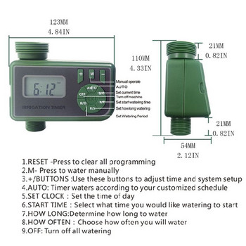 Έξυπνος χρονοδιακόπτης ποτίσματος Ενιαία έξοδος Βρύση προγραμματιζόμενη οθόνη LCD ελεγκτής άρδευσης για Garden Farm Yard Greenhouse F