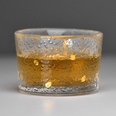 Златна стъклена чаша за чай с ръб Glod Арабска чаша за кафе Японски стил Кунг-фу Зелени чаши за чай Puer Китайска купа за чай Комплект прибори за чай