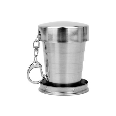 Hordozható, rozsdamentes acél összecsukható csésze 75 ml/150 ml/250 ml kültéri, összecsukható teleszkópos csésze túrázás kemping vizes kávés bögre