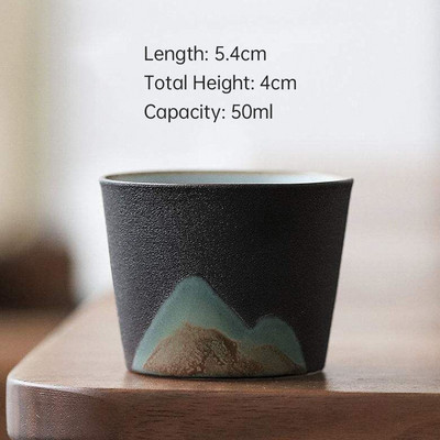 Rankų darbo keraminis arbatos puodelis kinų indai Maži kokybiški arbatos rinkiniai Master Arbatos puodeliai Retro kavos puodelio puodelis 50/55 ml