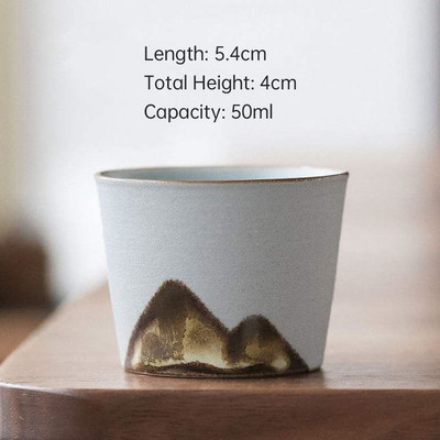 Rankų darbo keraminis arbatos puodelis kinų indai Maži kokybiški arbatos rinkiniai Master Arbatos puodeliai Retro kavos puodelio puodelis 50/55 ml