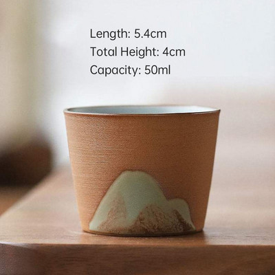 Rankų darbo keraminis arbatos puodelis kinų indai Maži kokybiški arbatos rinkiniai Master Arbatos puodeliai Retro kavos puodelio puodelis 50/55 ml