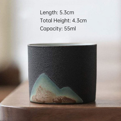 Rankų darbo keraminis arbatos puodelis kinų indai Maži kokybiški arbatos rinkiniai Master Arbatos puodeliai Retro kavos puodelio puodelis 50/55 ml
