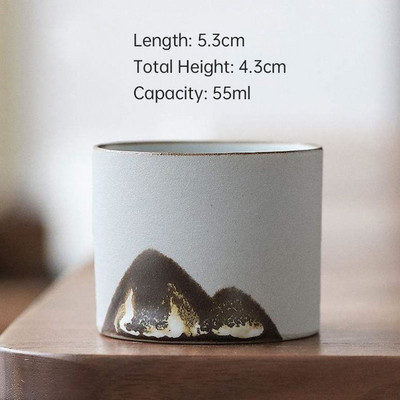 Rankų darbo keraminis arbatos puodelis kinų indai Maži kokybiški arbatos rinkiniai Master Arbatos puodeliai Retro kavos puodelio puodelis 50/55 ml