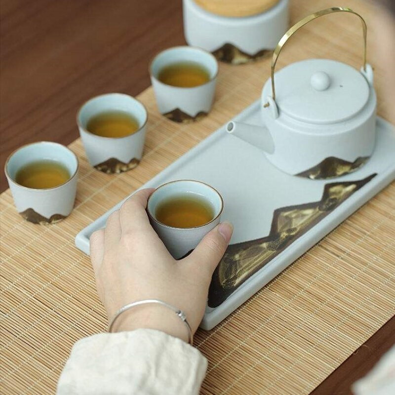 Rankų darbo keraminis arbatos puodelis kinų indai Maži kokybiški arbatos rinkiniai Master Arbatos puodeliai Retro kavos puodelio puodelis 50/55 ml