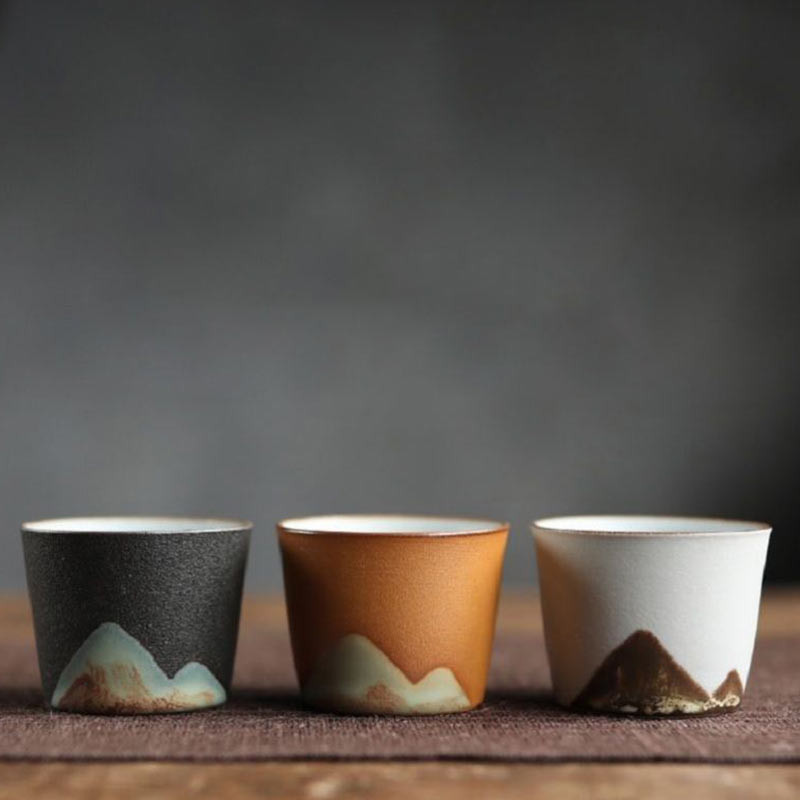 Rankų darbo keraminis arbatos puodelis kinų indai Maži kokybiški arbatos rinkiniai Master Arbatos puodeliai Retro kavos puodelio puodelis 50/55 ml