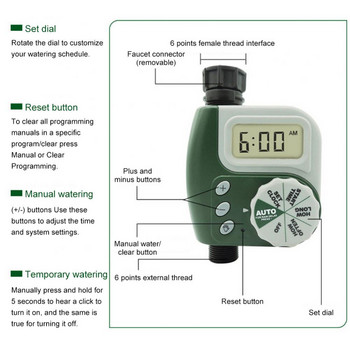Цифров програмируем таймер за вода Устойчив на атмосферни влияния Кран за градинска морава Маркуч Екран Таймер Автоматичен интелигентен контролер за напояване