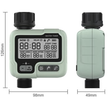 Електронен голям LCD дисплей Автоматична напоителна система Градински таймер за вода с 3/4 1/2 връзка за кран за маркуч