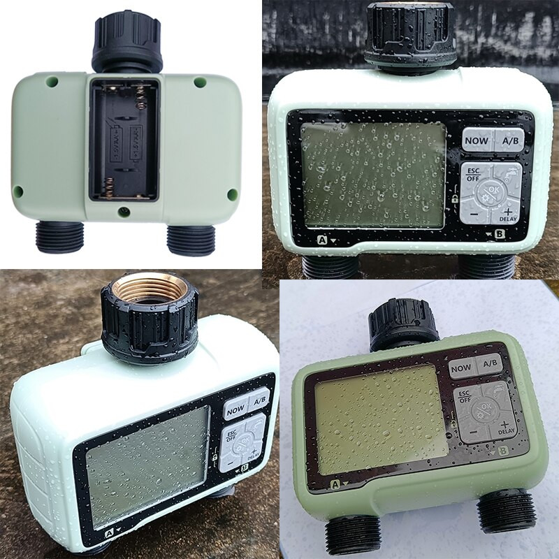 Elektroninis didelis LCD ekranas Automatinė laistymo sistema Sodo vandens laikmatis su 3/4 1/2 žarnos čiaupo jungtimi