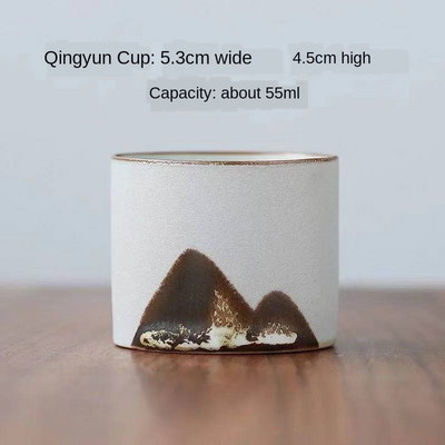 Ceașă de ceai Zen pictată manual, realizată manual în stil retro chinezesc, ceașcă maestru din gresie, set de ceai Kung Fu din ceramică, ceașcă din ceramică, cești mici