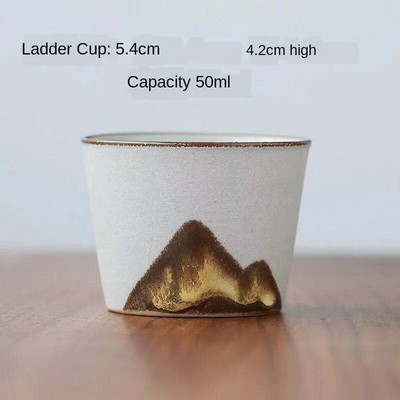 Ceașă de ceai Zen pictată manual, realizată manual în stil retro chinezesc, ceașcă maestru din gresie, set de ceai Kung Fu din ceramică, ceașcă din ceramică, cești mici