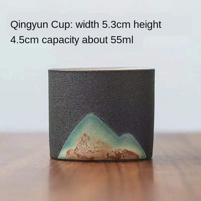 Ceașă de ceai Zen pictată manual, realizată manual în stil retro chinezesc, ceașcă maestru din gresie, set de ceai Kung Fu din ceramică, ceașcă din ceramică, cești mici