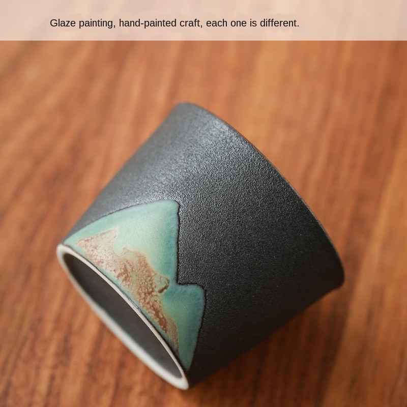Ceașă de ceai Zen pictată manual, realizată manual în stil retro chinezesc, ceașcă maestru din gresie, set de ceai Kung Fu din ceramică, ceașcă din ceramică, cești mici