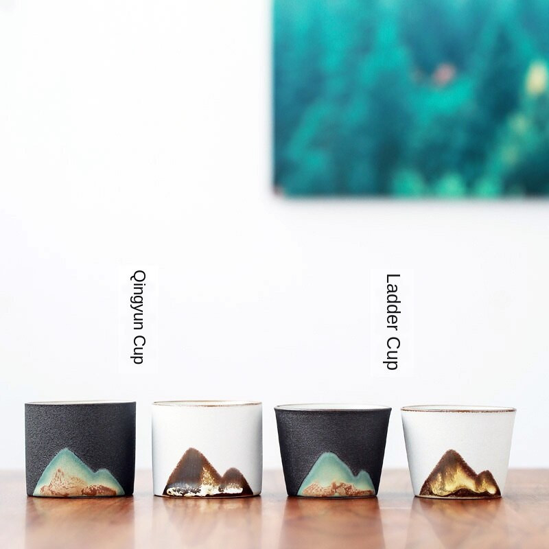 Ceașă de ceai Zen pictată manual, realizată manual în stil retro chinezesc, ceașcă maestru din gresie, set de ceai Kung Fu din ceramică, ceașcă din ceramică, cești mici