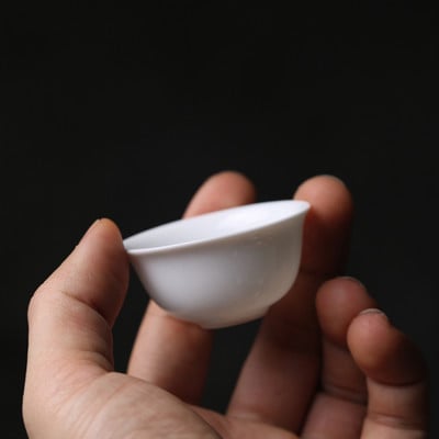 6 buc/lot 30 ml Set de cești de ceai Kung Fu chinezesc, cești din ceramică, castron alb de ceai pentru ceremonia ceaiului, ceașcă de ceai Chaozhou