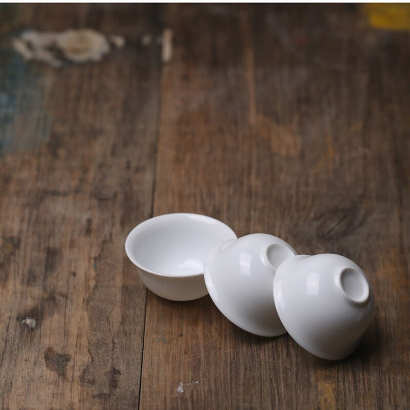 6 buc/lot 30 ml Set de cești de ceai Kung Fu chinezesc, cești din ceramică, castron alb de ceai pentru ceremonia ceaiului, ceașcă de ceai Chaozhou