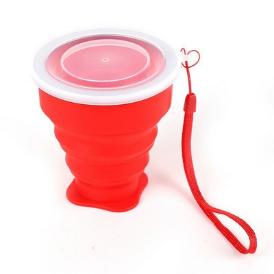 200 ml-es összecsukható csészék BPA MENTES Élelmiszer minőségű vizes csésze utazási szilikon visszahúzható színes hordozható kültéri kávés kézipohár