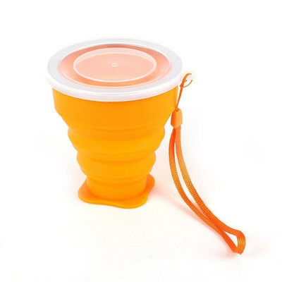200 ml-es összecsukható csészék BPA MENTES Élelmiszer minőségű vizes csésze utazási szilikon visszahúzható színes hordozható kültéri kávés kézipohár