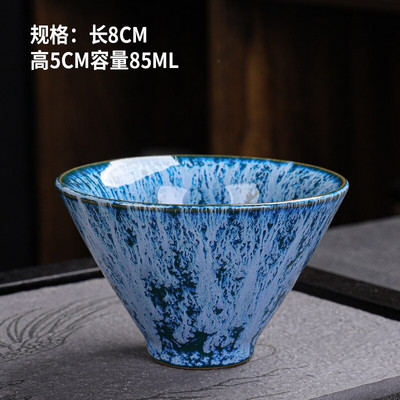 1 DB kerámia teáscsésze kemence csere Kína Temmoku máz porcelán kung fu csészék Fazekas ital edények Evőeszközök vizes bögre ajándék nagykereskedés