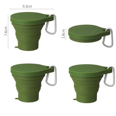 SHIMOYAMA 4 бр. Прибиращи се сгъваеми чаши Преносима телескопична сгъваема чаша 150 ml Силиконова чаша за пиене на кафе за пътуване на открито