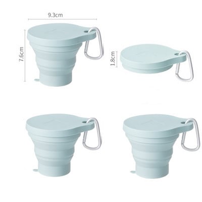 SHIMOYAMA 4 бр. Прибиращи се сгъваеми чаши Преносима телескопична сгъваема чаша 150 ml Силиконова чаша за пиене на кафе за пътуване на открито