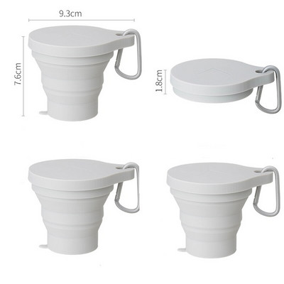 SHIMOYAMA 4 бр. Прибиращи се сгъваеми чаши Преносима телескопична сгъваема чаша 150 ml Силиконова чаша за пиене на кафе за пътуване на открито