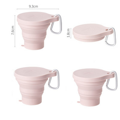 SHIMOYAMA 4 бр. Прибиращи се сгъваеми чаши Преносима телескопична сгъваема чаша 150 ml Силиконова чаша за пиене на кафе за пътуване на открито