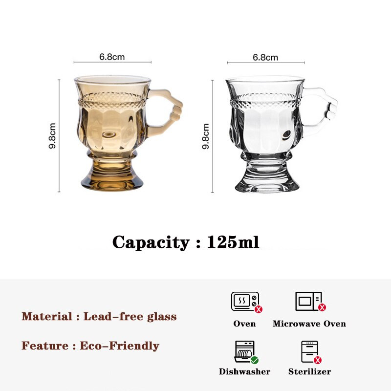 Ceașă de sticlă groasă rezistentă la căldură, ceașcă de ceai în stil european de lux, ceașcă de cafea, ceașcă de băutură sănătoasă, căni de ceai, transport gratuit