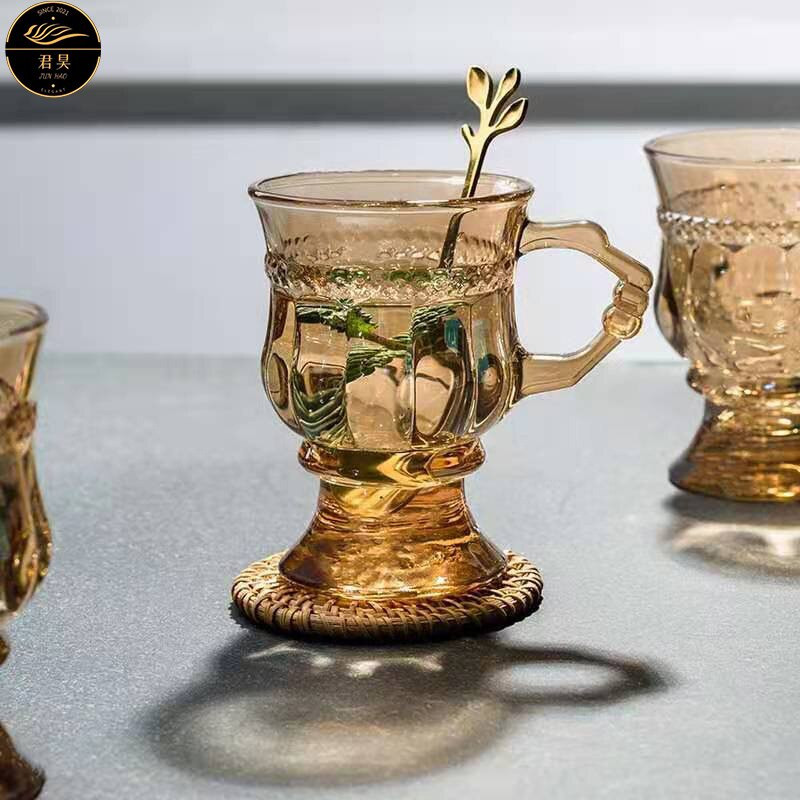 Ceașă de sticlă groasă rezistentă la căldură, ceașcă de ceai în stil european de lux, ceașcă de cafea, ceașcă de băutură sănătoasă, căni de ceai, transport gratuit
