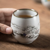 1db/3db Kínai kerámia teáscsésze fehér porcelán Kung Fu csésze Fazekas fogantyúval Italkészlet Boros kávés bögre teáscsésze nagykereskedés