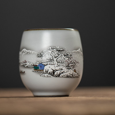 1db/3db Kínai kerámia teáscsésze fehér porcelán Kung Fu csésze Fazekas fogantyúval Italkészlet Boros kávés bögre teáscsésze nagykereskedés