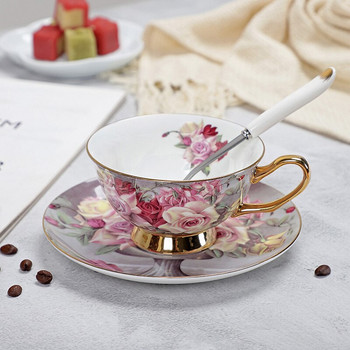 YeFine 200ml British Drinkware For Coffee High Grade Bone China Tea Cup and Saucer Set