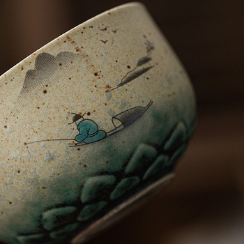 Κεραμικό φλιτζάνι τσαγιού Fambe 85 ml χονδροειδούς κεραμικής Kiln Fambe Retro πολύχρωμο Vitalmine Master Cup Crane Art Tea Bowl Kung Fu Teaware Τελετή