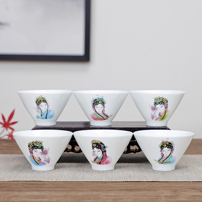 6 комплекта китайски керамични чаши рибни чаши синьо-бял чайник малка порцеланова купа за чай чаша за чай чайник аксесоари напитка Съдове за напитки