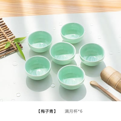 6 комплекта китайски керамични чаши рибни чаши синьо-бял чайник малка порцеланова купа за чай чаша за чай чайник аксесоари напитка Съдове за напитки