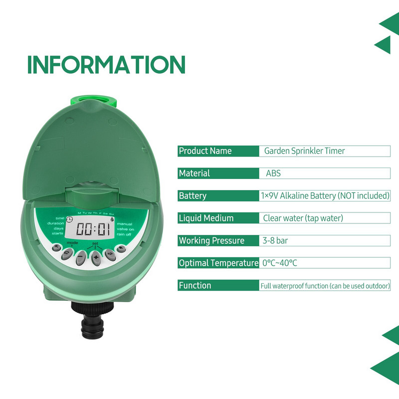 Temporizator de stropire, temporizator automat de apă, programabil, controler pentru sistemul de irigare a grădinii pentru curte