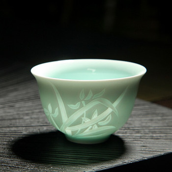 New China Shadow Green/Misty Blue Kungfu φλιτζάνια τσαγιού δαμάσκηνο/ορχιδέα/μπαμπού/χρυσάνθεμο Κεραμικό Longquan Celadon Master Tea Cup Pu\'er