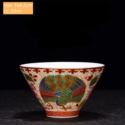 Ceașcă de ceai din porțelan chinezesc lucrat manual, cu model de dragon și Phoenix, ceașcă de ceai din ceramică, bol personal de ceai.