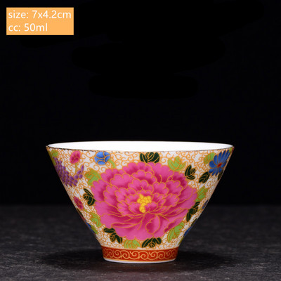 Ceașcă de ceai din porțelan chinezesc lucrat manual, cu model de dragon și Phoenix, ceașcă de ceai din ceramică, bol personal de ceai.