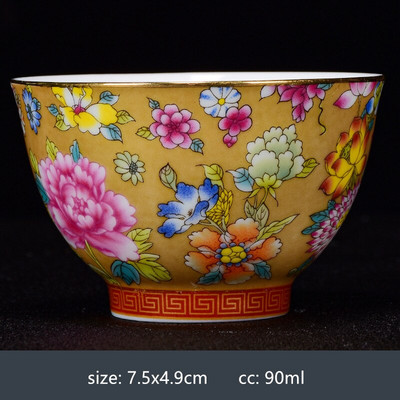 Ceașcă de ceai din porțelan chinezesc lucrat manual, cu model de dragon și Phoenix, ceașcă de ceai din ceramică, bol personal de ceai.