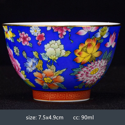 Ceașcă de ceai din porțelan chinezesc lucrat manual, cu model de dragon și Phoenix, ceașcă de ceai din ceramică, bol personal de ceai.