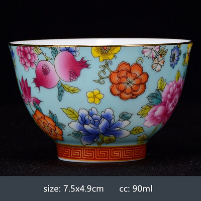 Ceașcă de ceai din porțelan chinezesc lucrat manual, cu model de dragon și Phoenix, ceașcă de ceai din ceramică, bol personal de ceai.