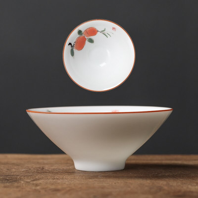 1 vnt. kiniškas keramikinis arbatos puodelis, rankomis dažytas gėlių ir paukščių puodelis Kelioninis arbatos dubuo Buitinis porcelianinis arbatos rinkinys Master Cup 60 ml