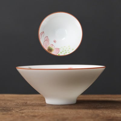 1 vnt. kiniškas keramikinis arbatos puodelis, rankomis dažytas gėlių ir paukščių puodelis Kelioninis arbatos dubuo Buitinis porcelianinis arbatos rinkinys Master Cup 60 ml